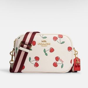 Jamie Camera Bag With Heart Cherry Print